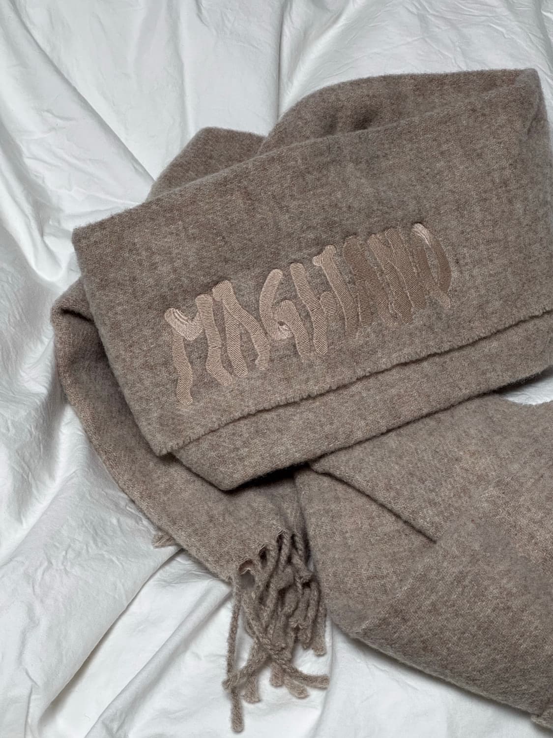 마리아노 로고 울 프린지 머플러 상품이미지2