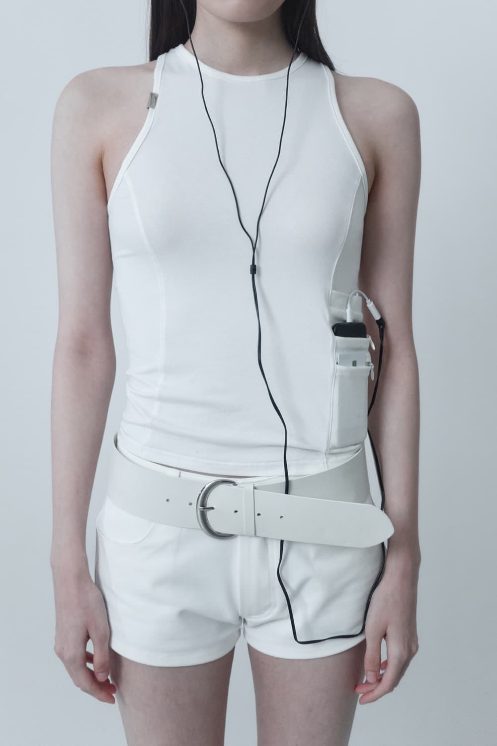 cerric COW SKIN WIDE BELT / WHITE  상품이미지1