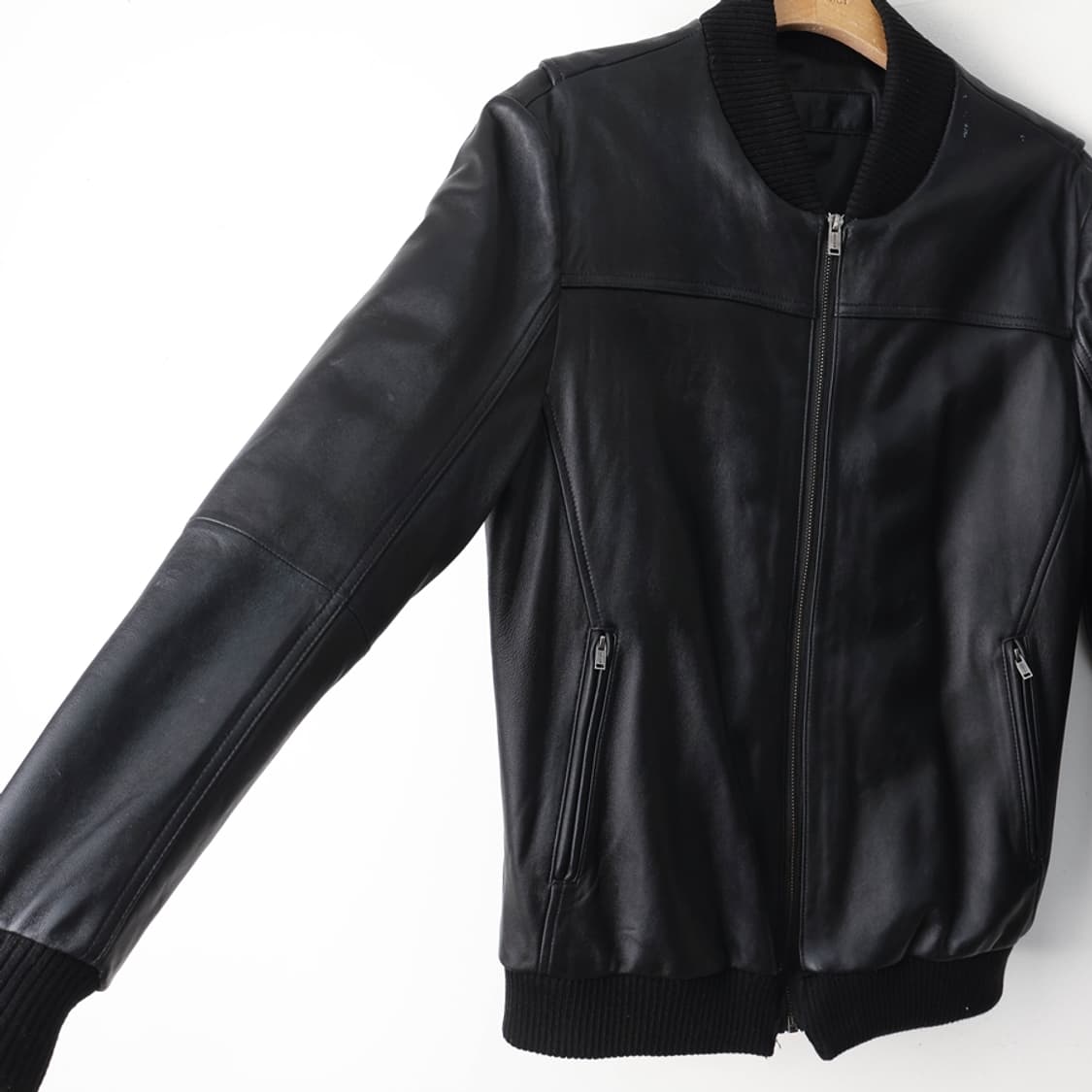 100/POLICE 양가죽 집업 블루종 상품이미지5