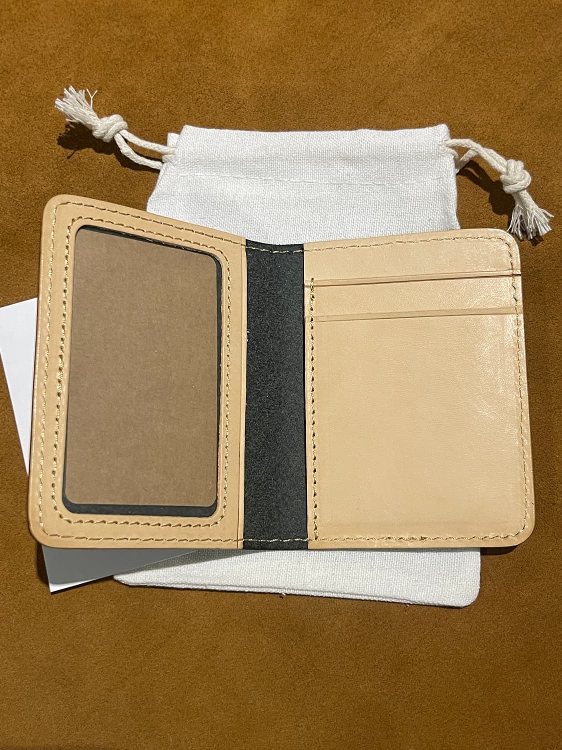 소가죽 위빙 반지갑 브라운  상품이미지5