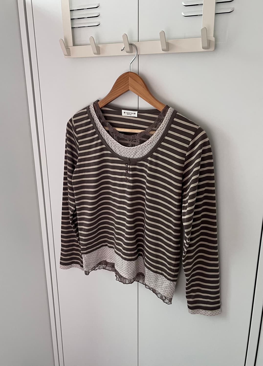 Timothy 도트 스트라이프 레이어드 롱 슬리브 상품이미지2