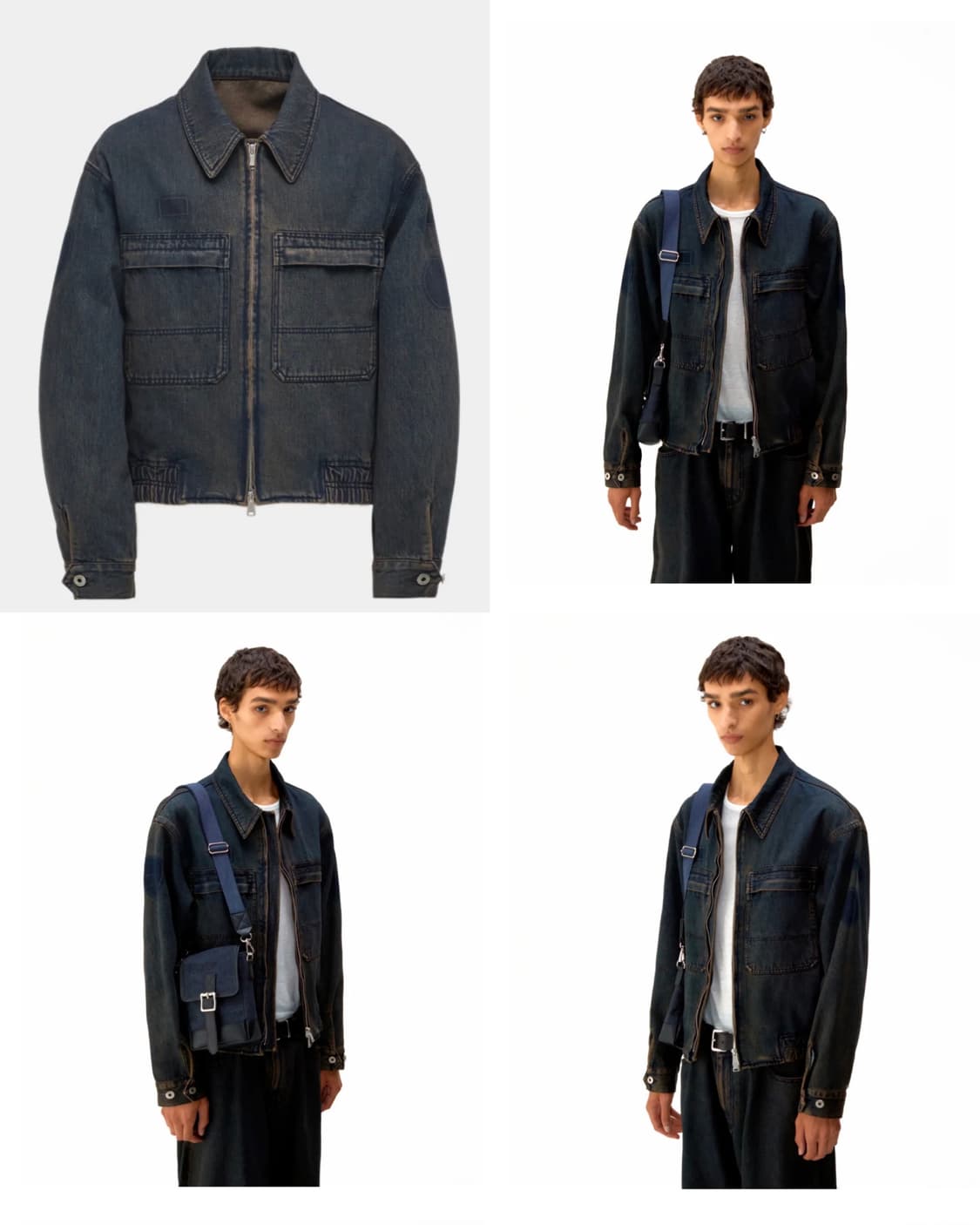 COOR 쿠어 틴트 데님 집업 자켓 인디고브라운 L 상품이미지3