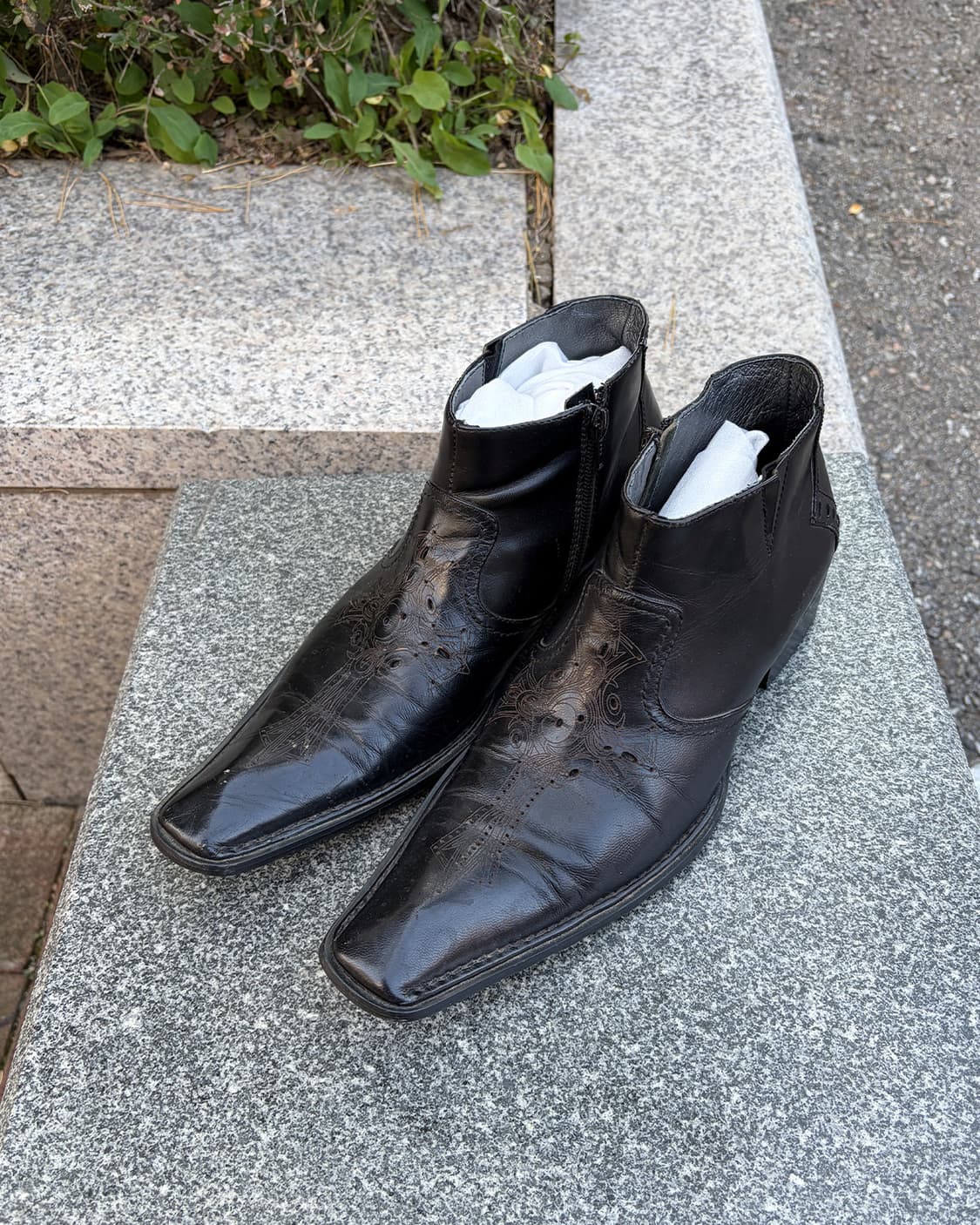 크로스 앵클 레더 부츠  상품이미지1