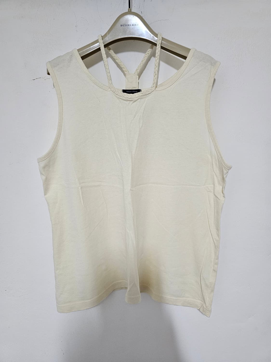 일본빈티지  스윗플뢰르 스트랩 꼬임 민소매 크림색. L 상품이미지1