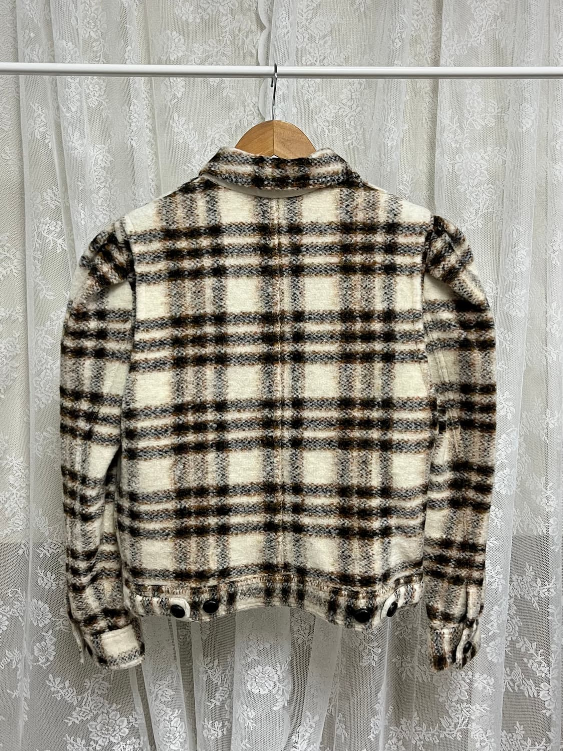 36) 새상품 22FW 이자벨마랑 에투왈 체크 패턴 울 자켓 상품이미지2