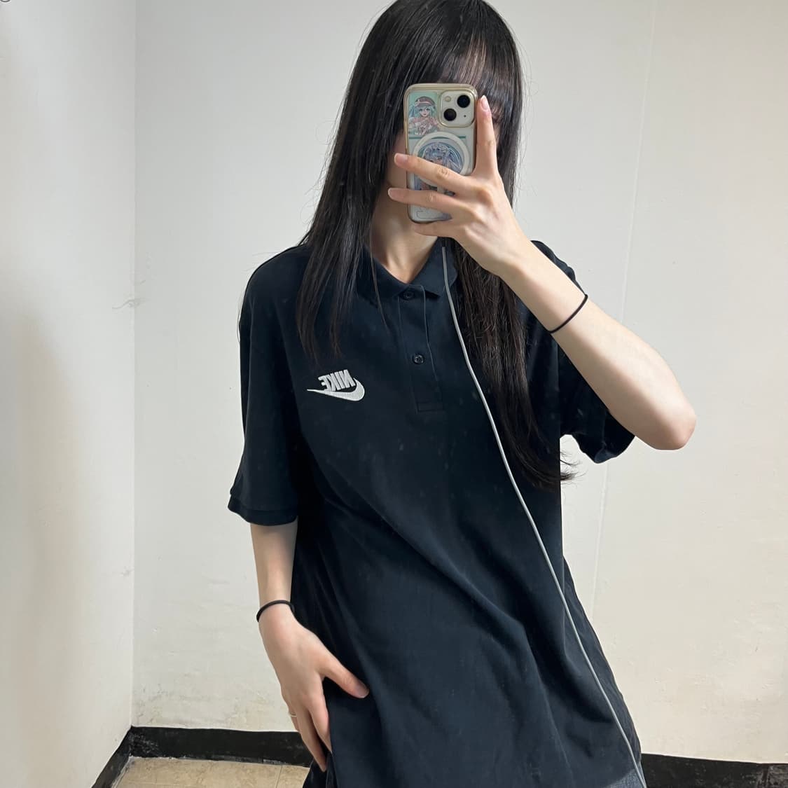 Nike Black Collar T-Shirt 상품이미지2