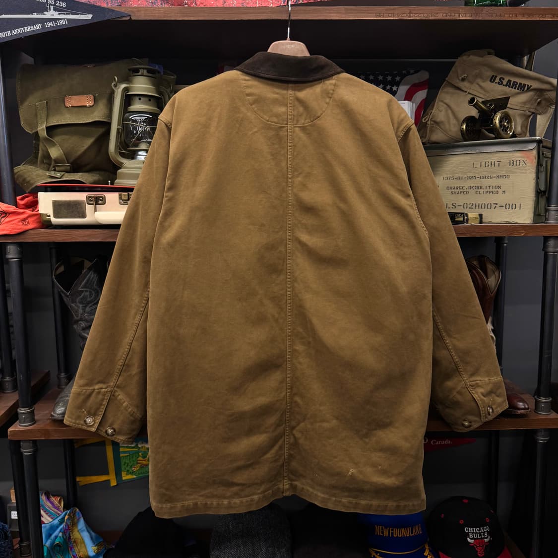 90s USA 빈티지 헤비 캔버스 체크 라이닝 워크 헌팅 초어 자켓 상품이미지2