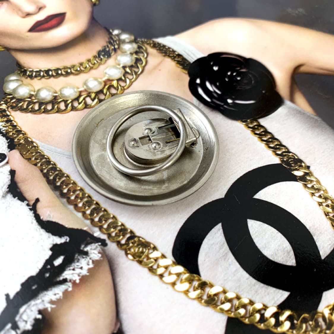 샤넬 빈티지 머니클립 브로치 스카프링 99P 상품이미지3