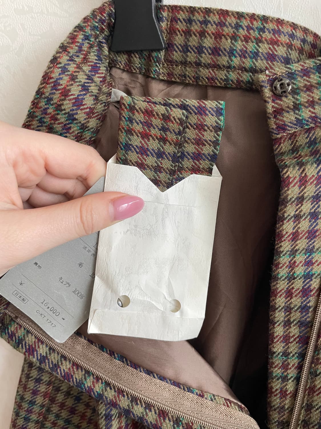 핀턱와이드 반바지 체크울  상품이미지7