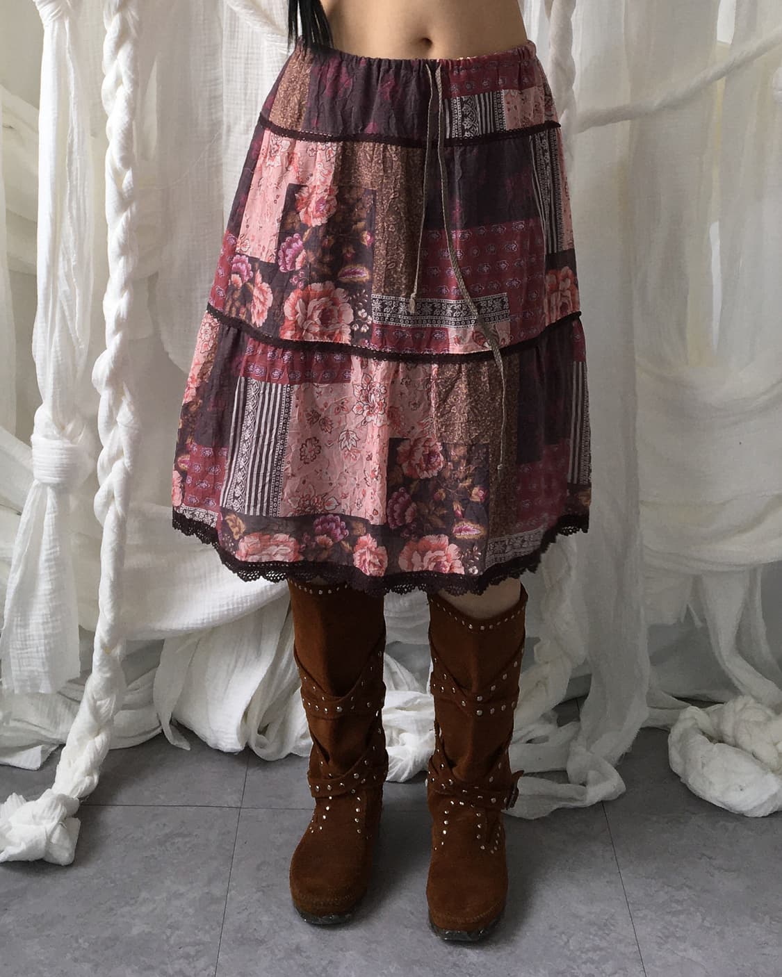 Patch work midi skirt 상품이미지8