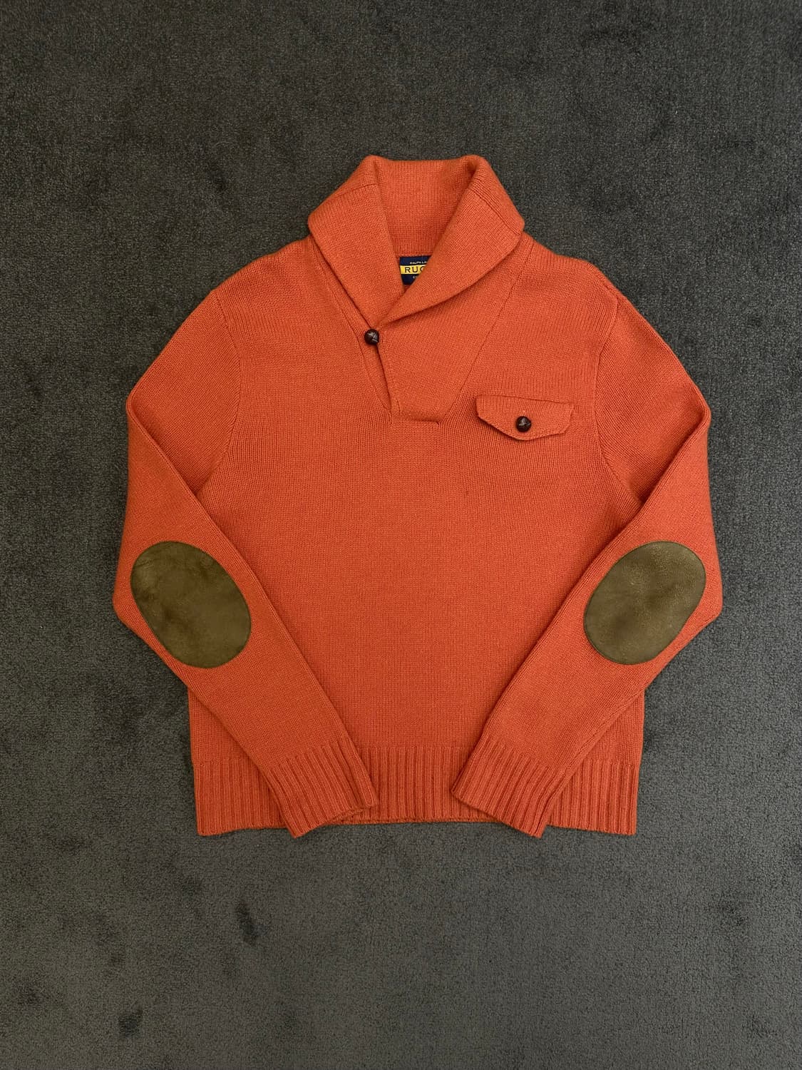 랄프로렌 럭비 숄카라 울 니트 L 상품이미지1