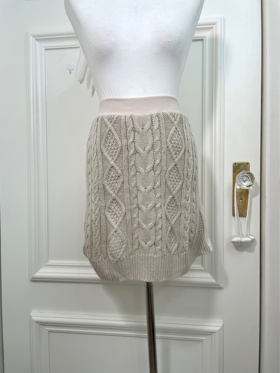 pink ivory twist knit mini skirt(size-M) 상품이미지4