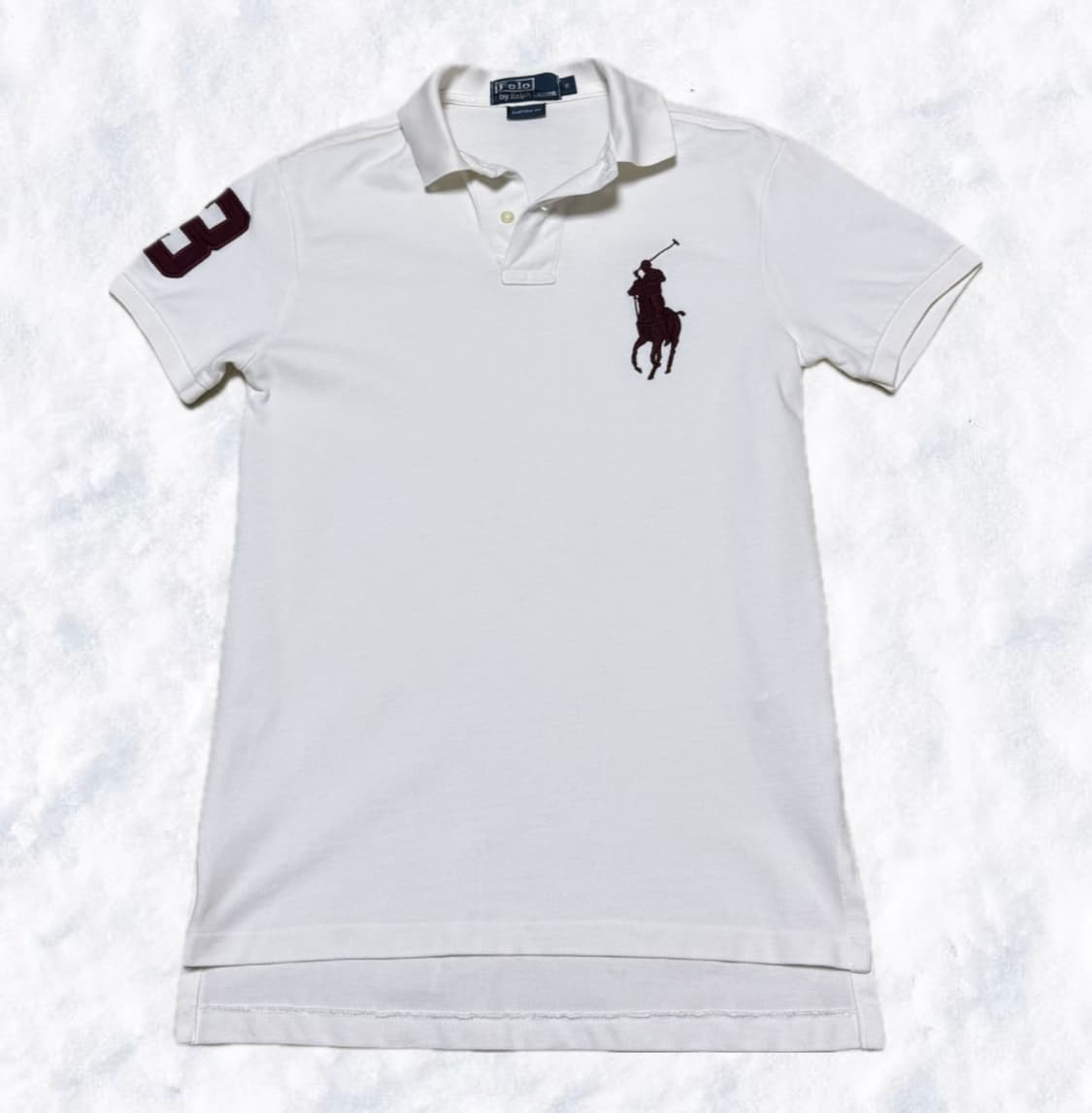 폴로 랄프로렌 빅포니 화이트 버건디 반팔 상품이미지1