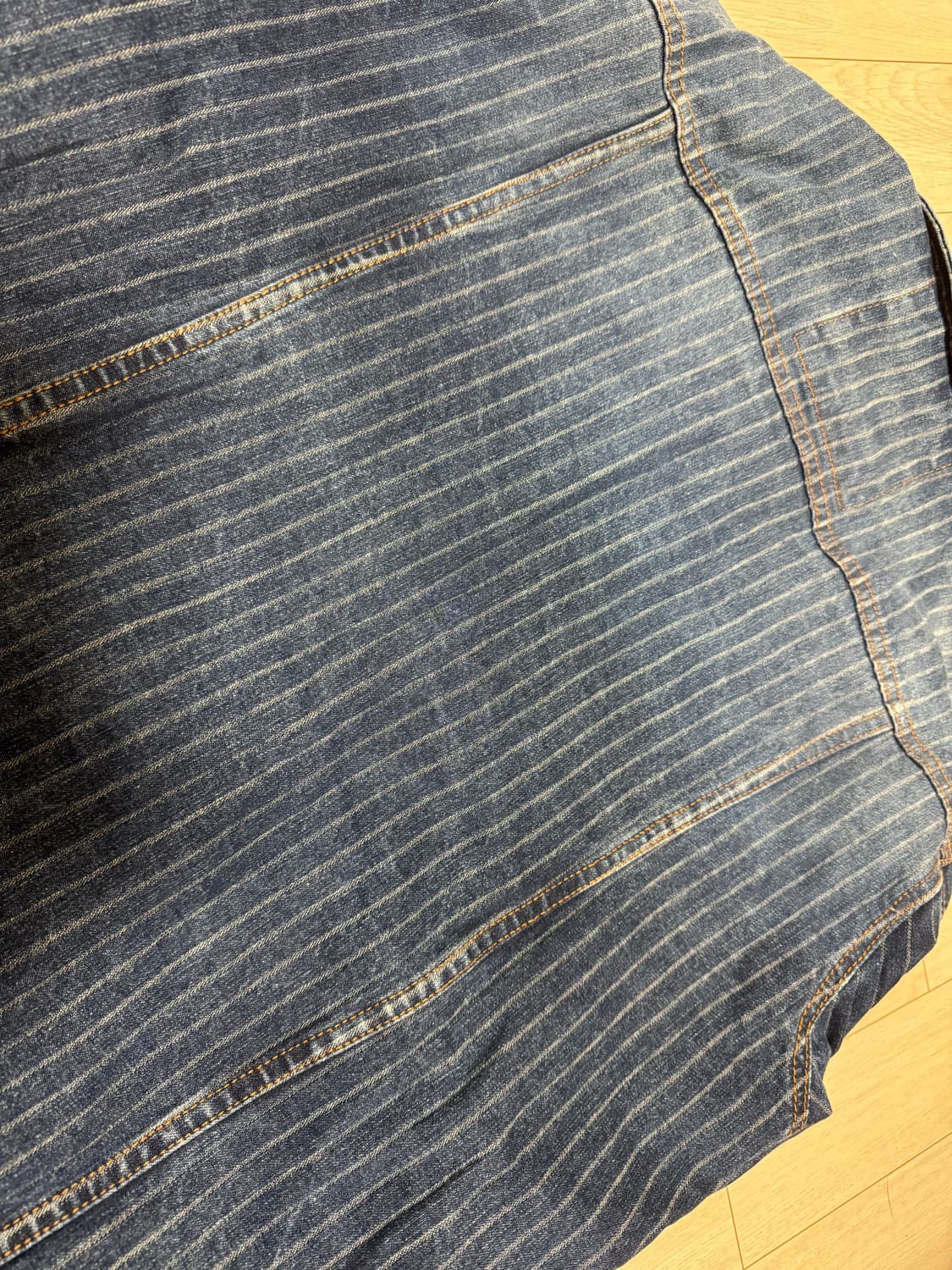 Vimannon 빈티지워싱 블루 스트라이프 데님자켓 상품이미지5