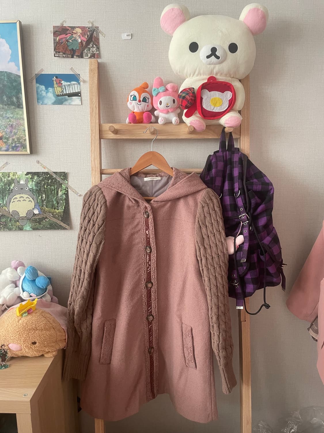 모리걸 빈티지 엑시즈팜 딸기초코 코트🤎💗 상품이미지1