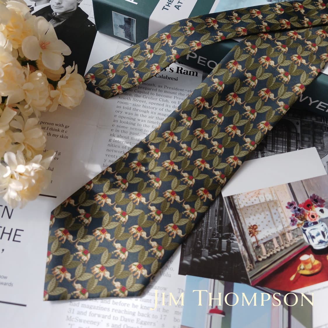 짐톰슨 실크 블루 코끼리 패턴 넥타이 9.5cm A+등급 E888
 상품이미지2