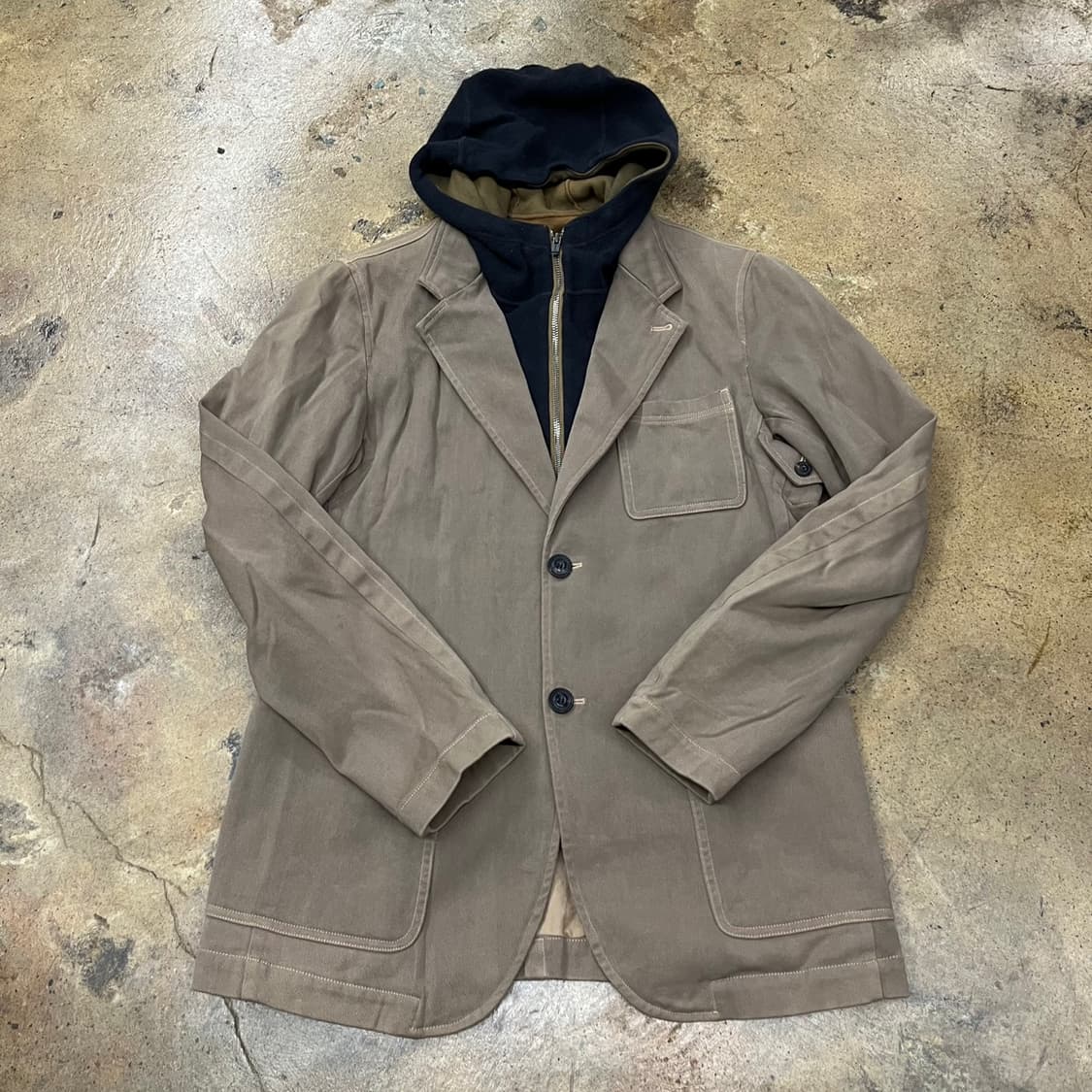 [정품/100] cp 컴퍼니 레이어드 코트 후드집업 세트 b8 상품이미지2