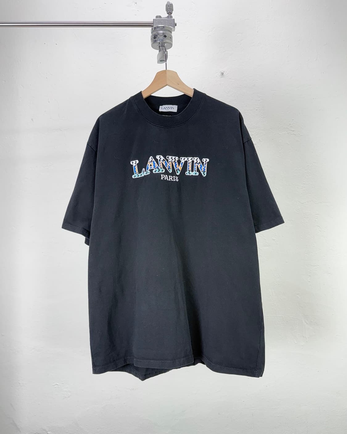 랑방 블랙 다인 로고 크루넥 하프 티셔츠 상품이미지1