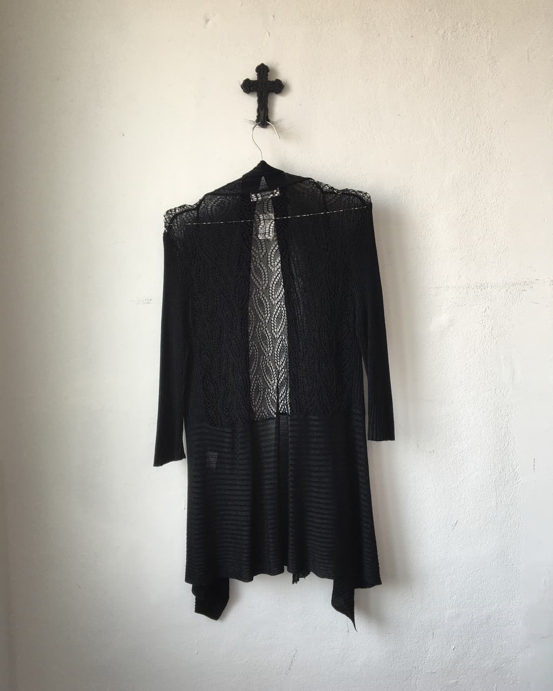 Back punching pattern open cardigan 상품이미지2