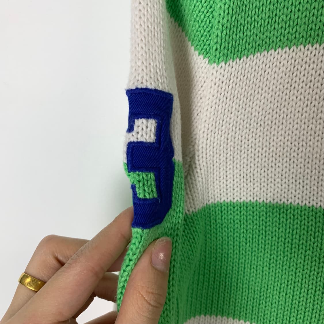 폴로 랄프 로렌 그린 스트라이프 니트 후드 집업 가디건 상품이미지5