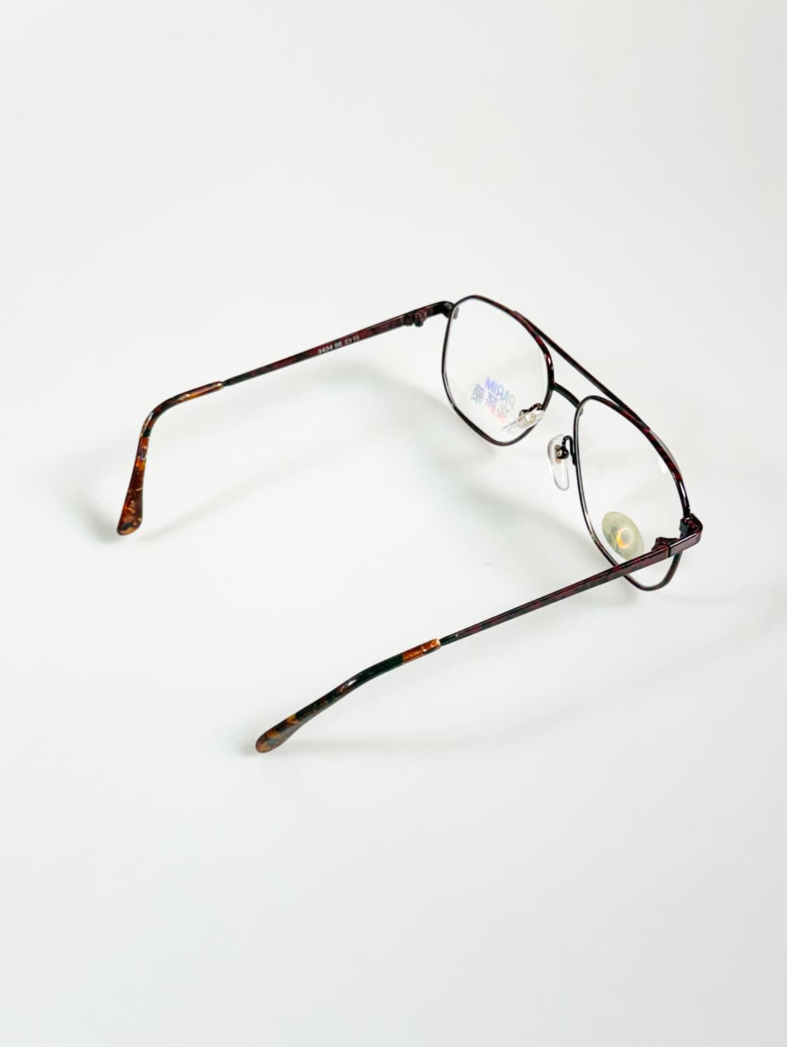 90s PARIM 브라운 마블 보잉 스퀘어 메탈 빈티지 안경 상품이미지4
