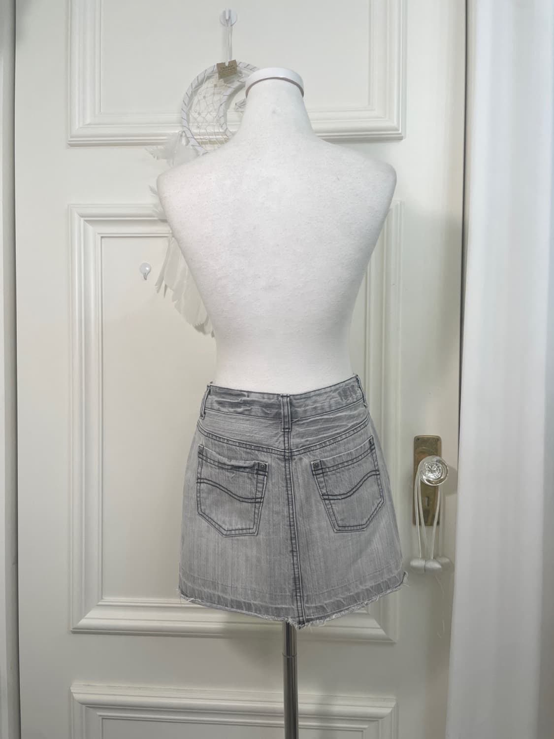 gray washing denim mini skirt 상품이미지3