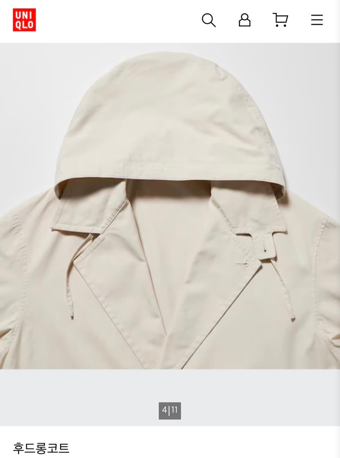 유니클로U 23FW 후드롱코트 미사용 신품 상품이미지3