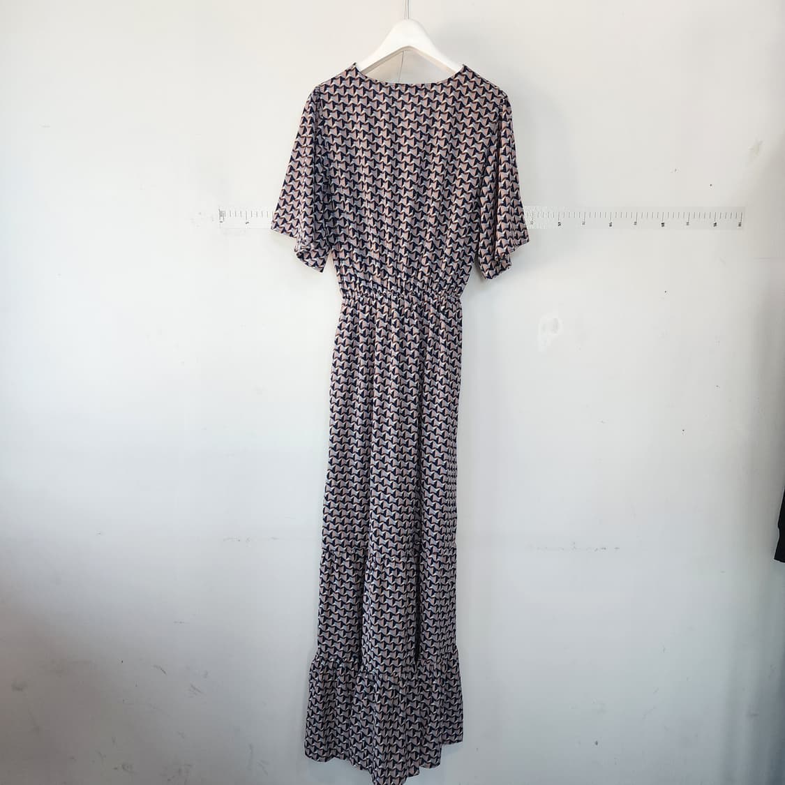 명품 패턴 롱 원피스 랩 스타일 상품이미지6