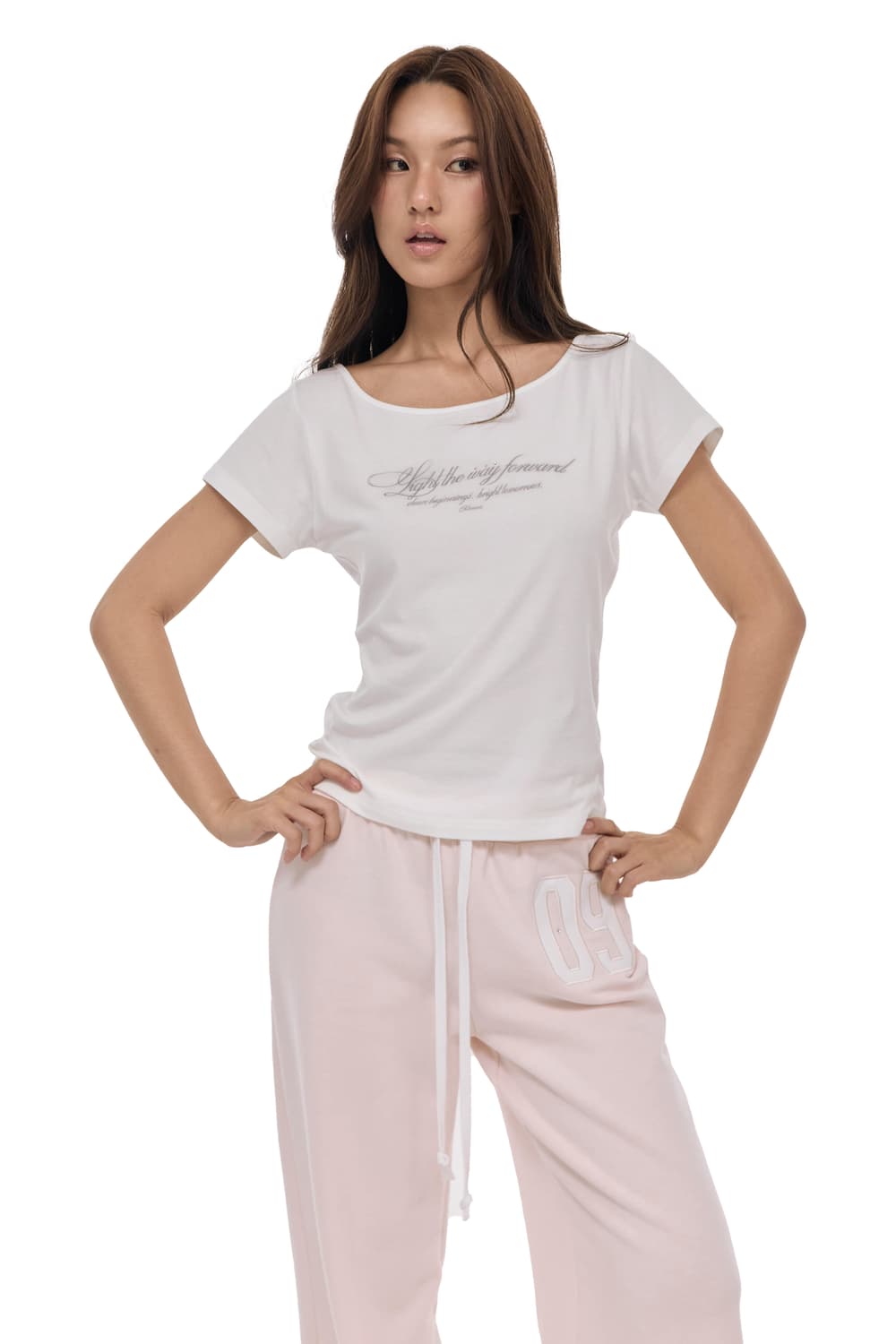 클리시어 레터 탑 화이트 상품이미지4