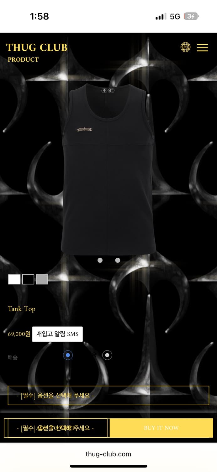 떠그클럽 탱크탑 나시3size 상품이미지1