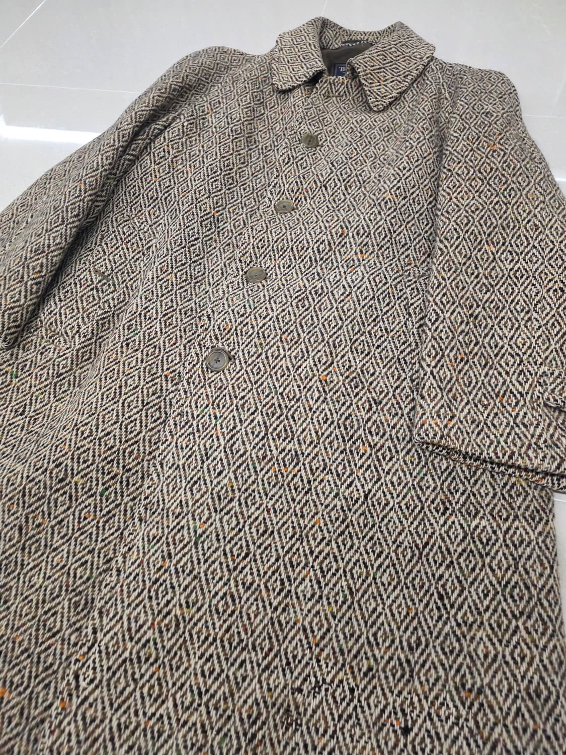 버버리 아이리쉬 트위드 코트 다이아몬드 헤링본 상품이미지4