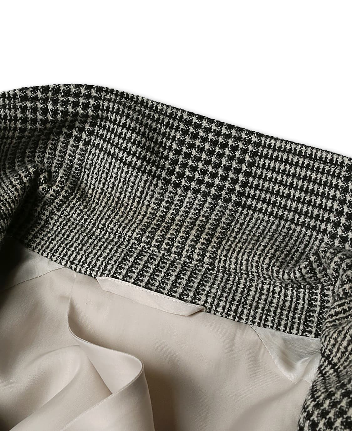 에토네 [Etonne] 로밧 트위드 체크 벨티드 나그랑 코트 상품이미지10