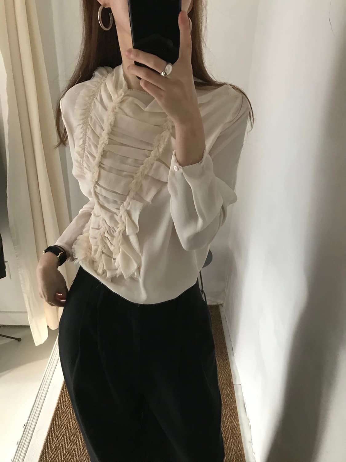 frill silk blouse 상품이미지8