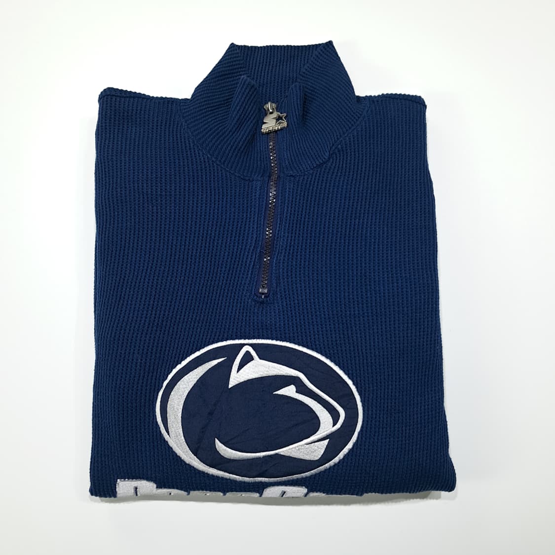 CL212 L 스타터 90s한국판 와플니트 펜스테이트 네이비 하프집업 상품이미지9