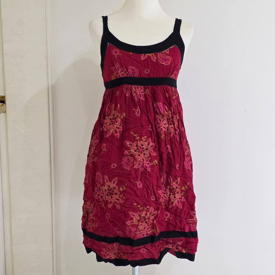 보헤미안 오리엔탈 레드 플라워 원피스 상품이미지1