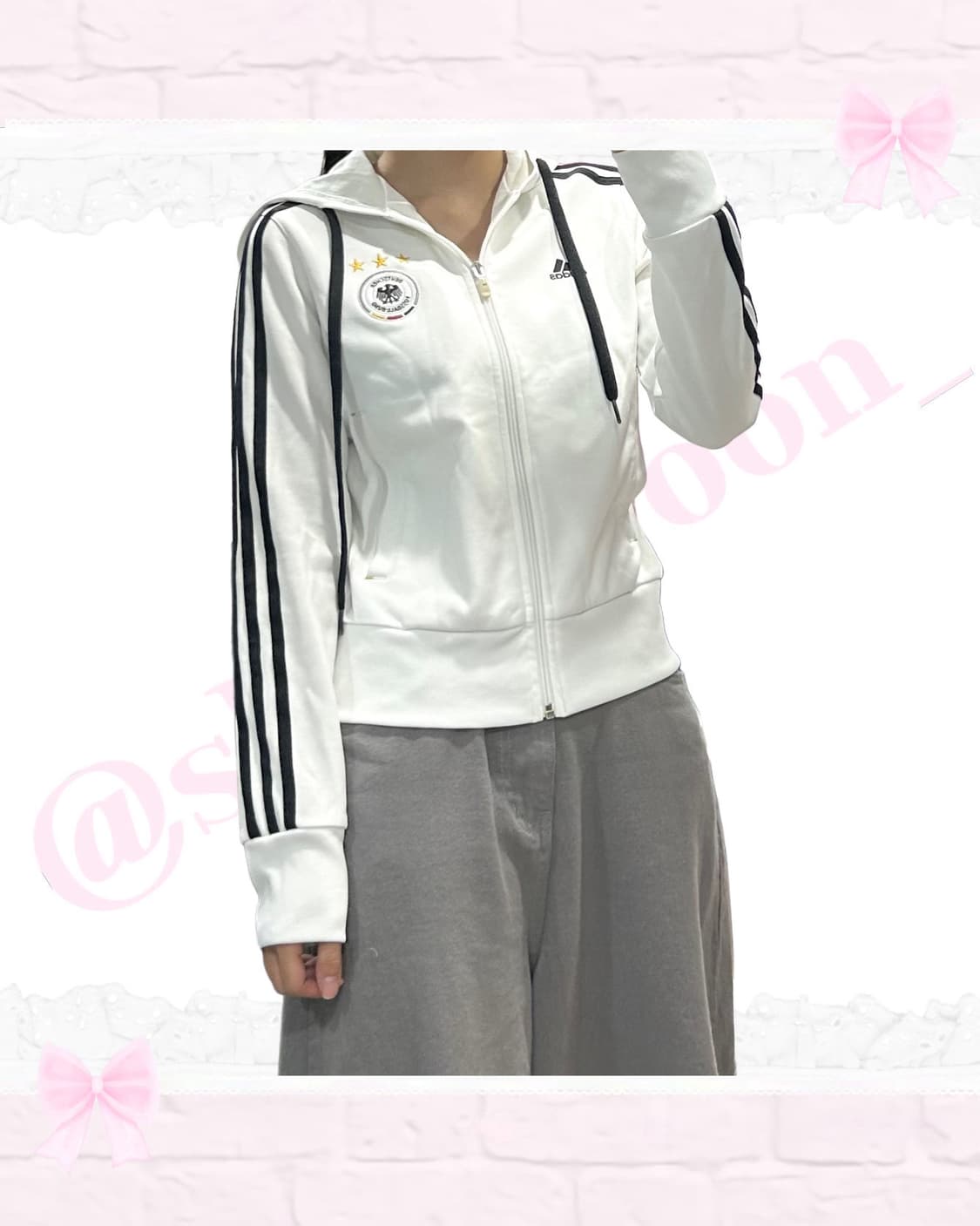 아디다스 독일 화이트 흰검 후드집업 져지 상품이미지4