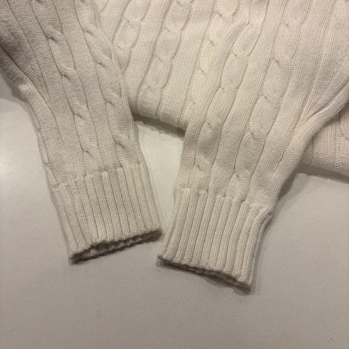 [L] 폴로 랄프로렌 케이블 꽈배기 니트 화이트 D178 상품이미지7