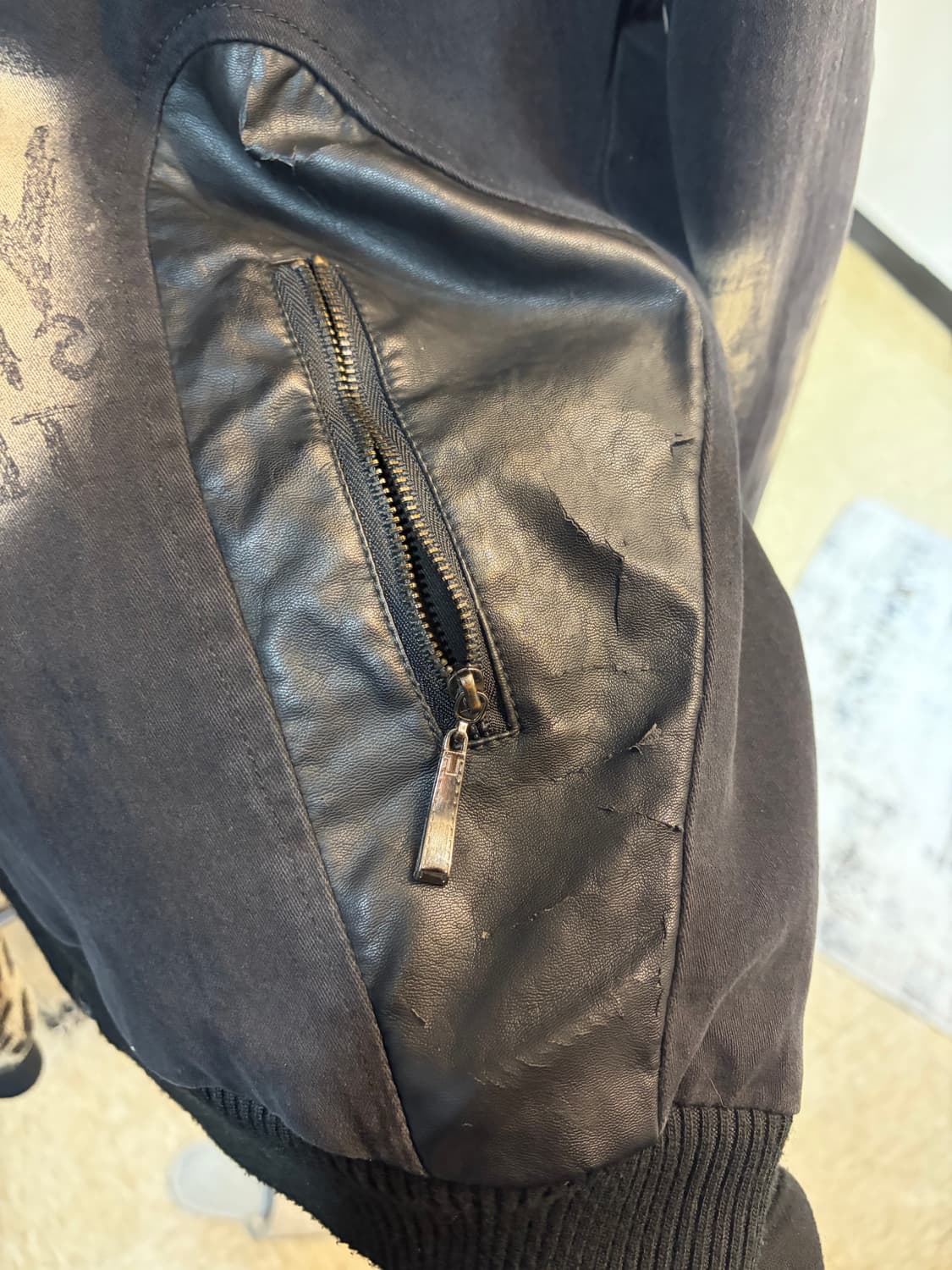 Y2K Fur hoodie patch bomber jacket 상품이미지8