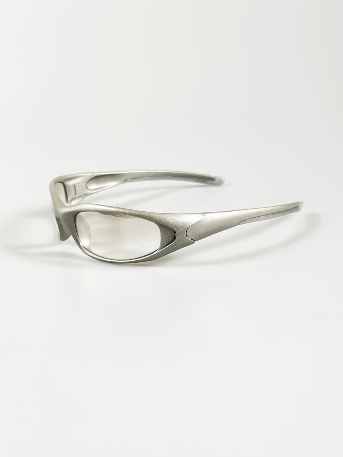 90s 맷실버 랩 어라운드 스포티 투명틴트 빈티지 선글라스 상품이미지3