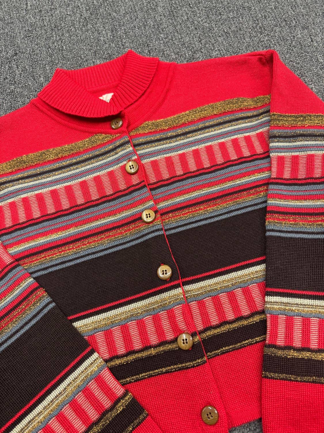 OS)You visage 빈티지 패턴 카라 니트 가디건 상품이미지3