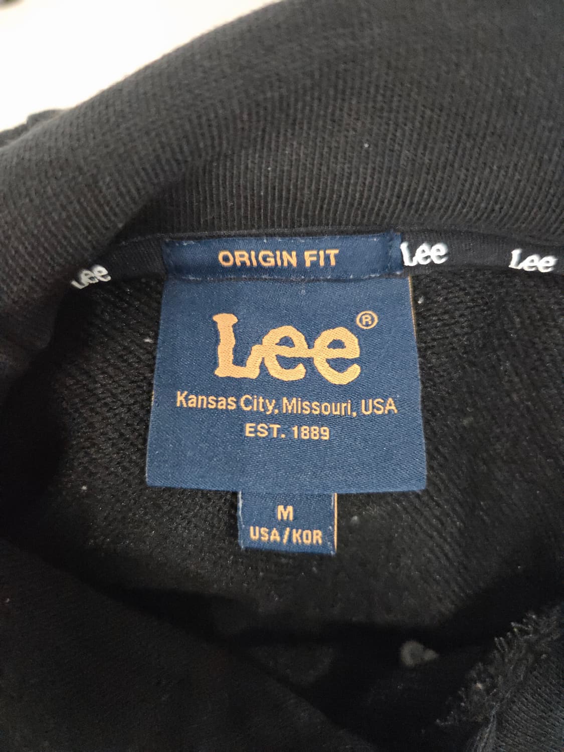 lee 스몰로고 블랙 후드티셔츠_M 상품이미지7