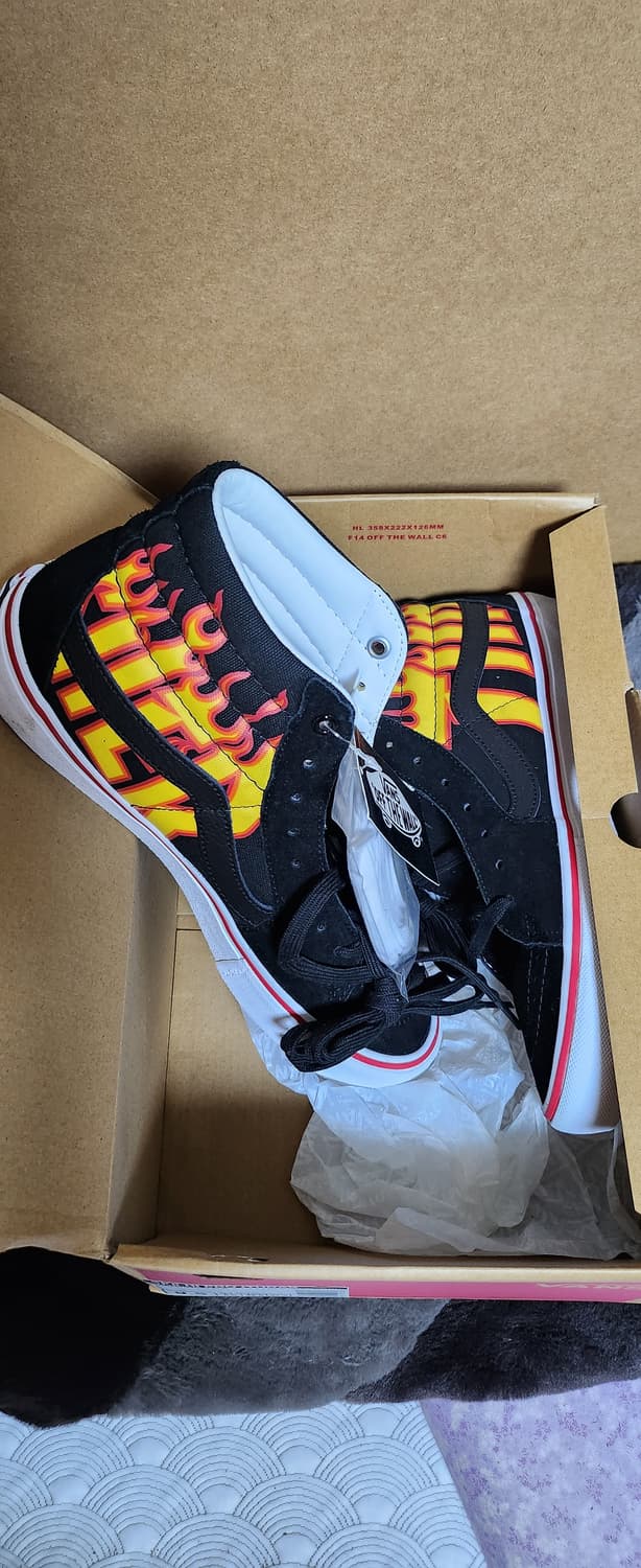 [275] 반스 쓰레셔 불꽃 스케이터 하이 THRASHER VN0A347 상품이미지1