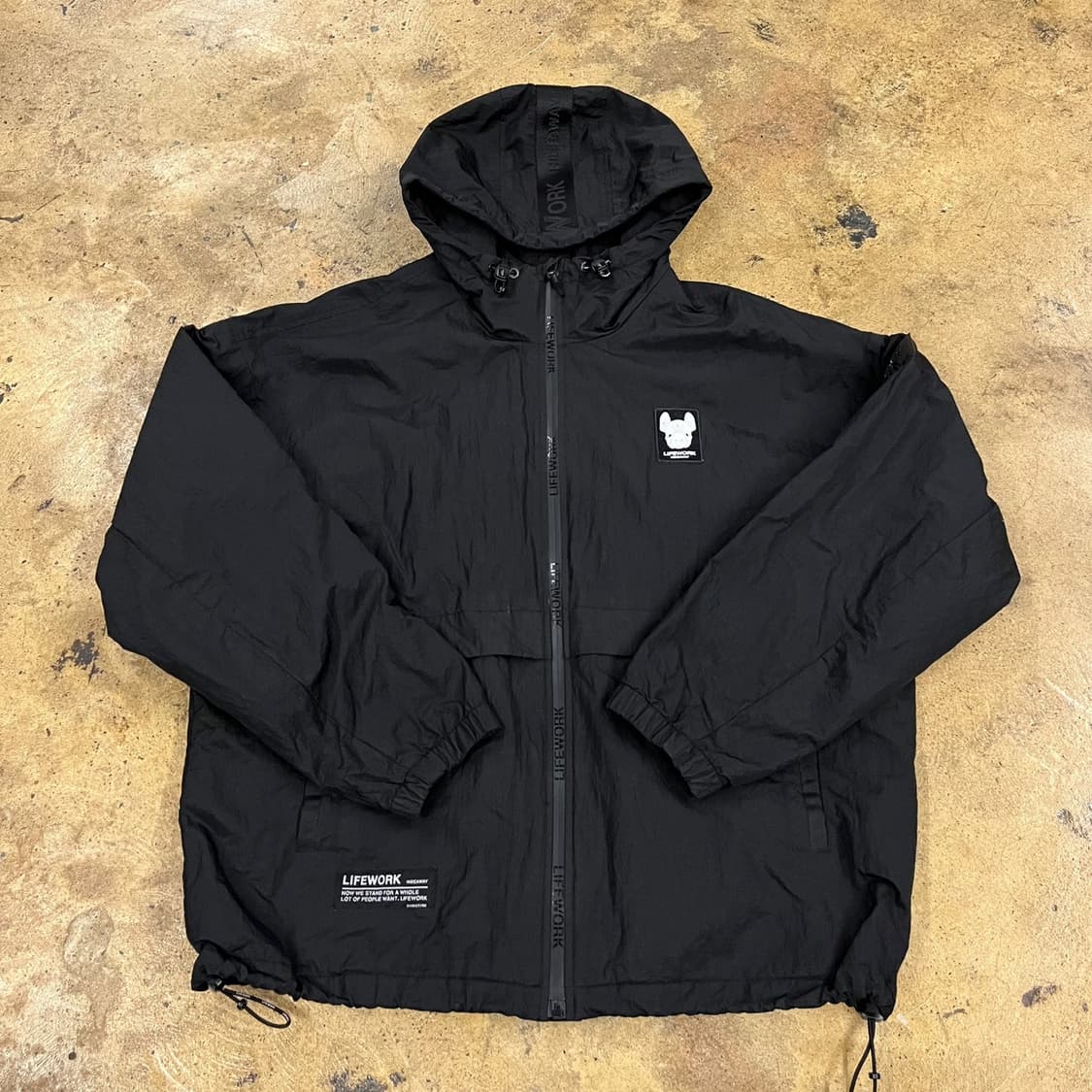 [정품/M] 라이프워크 블랙 바람막이 후드집업 b19 상품이미지2