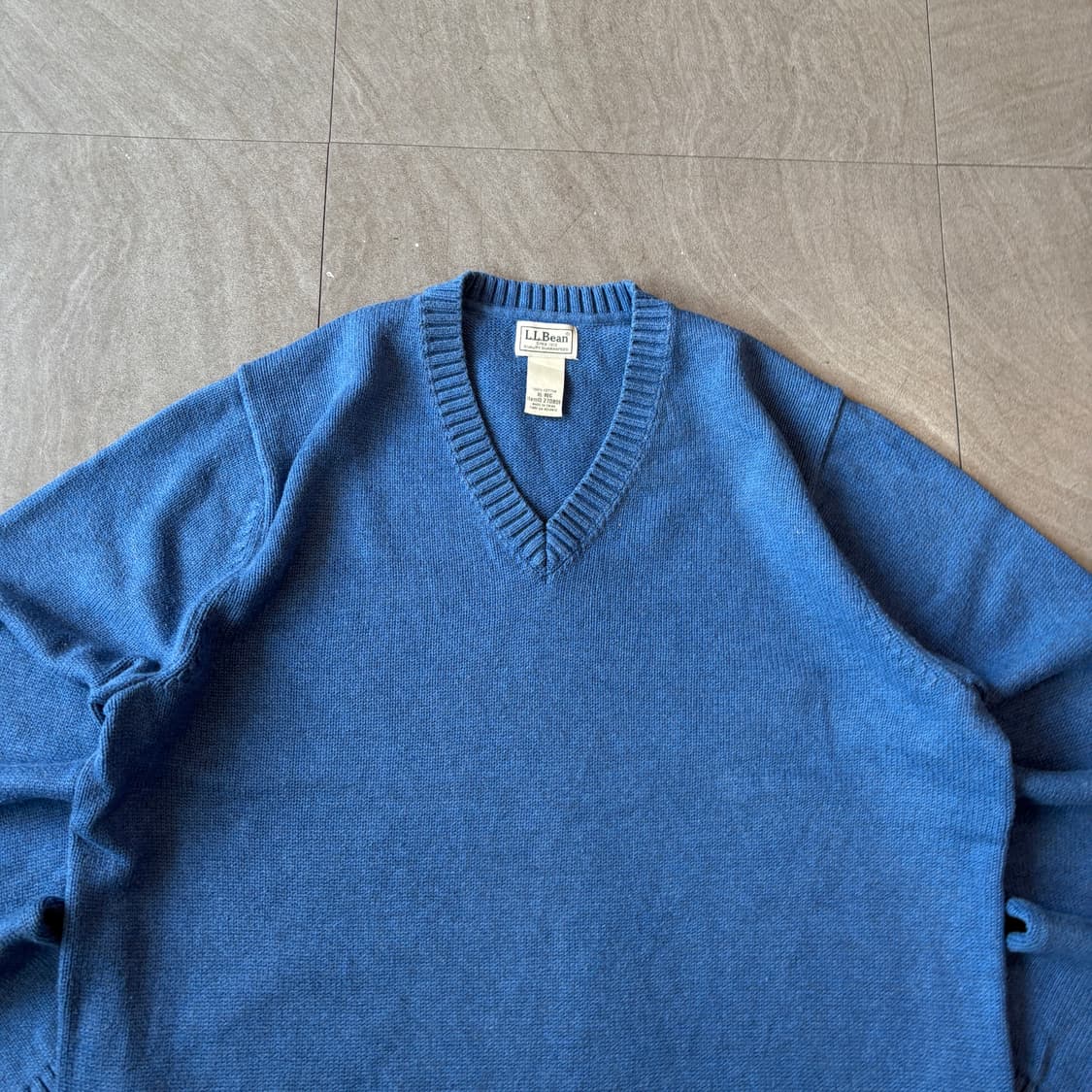 L.L.bean 정품 엘엘빈 블루 해비 코튼 니트 상품이미지3