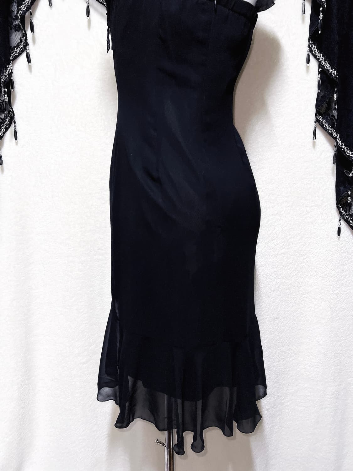 로맨틱고딕 고스 로걀 갸루 큐빅리본 머메이드 드레스 쉬폰원피스 파티 연말 상품이미지8