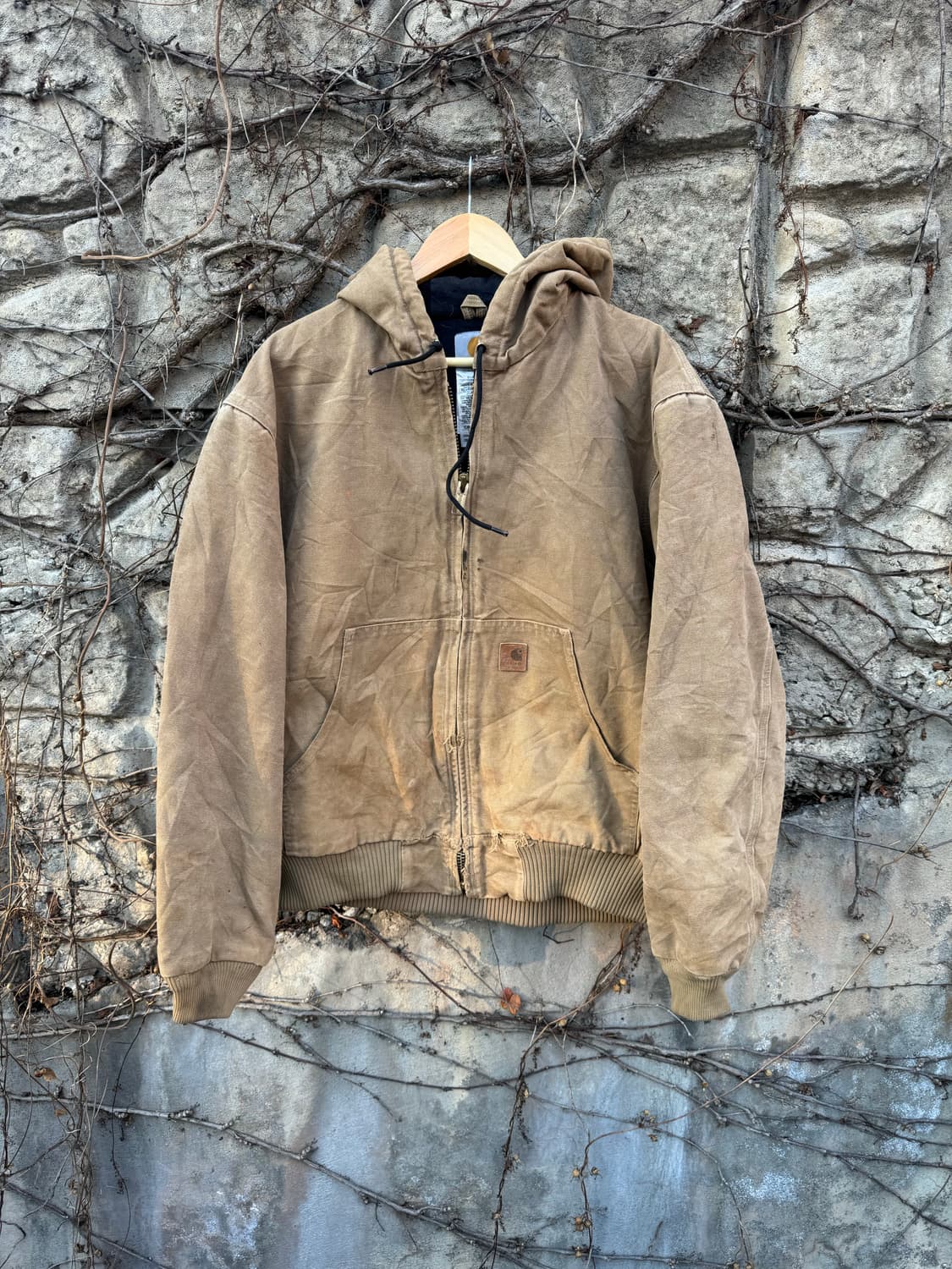 칼하트 빈티지 j130 frb 덕 액티브 캔버스 후드 워크 자켓 상품이미지1