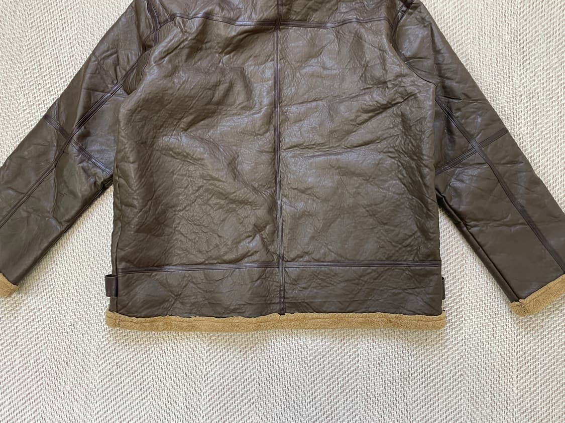 빈티지 B-3 시어링 레더 벨티드 자켓  J03964 상품이미지7