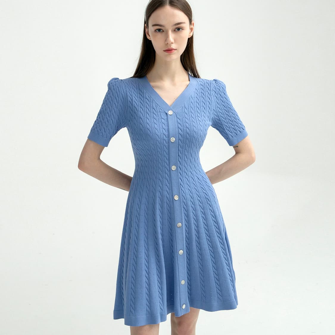 아틀리에나인(Atelier Nain) 케이블 니트원피스 55-66 새상품 상품이미지2