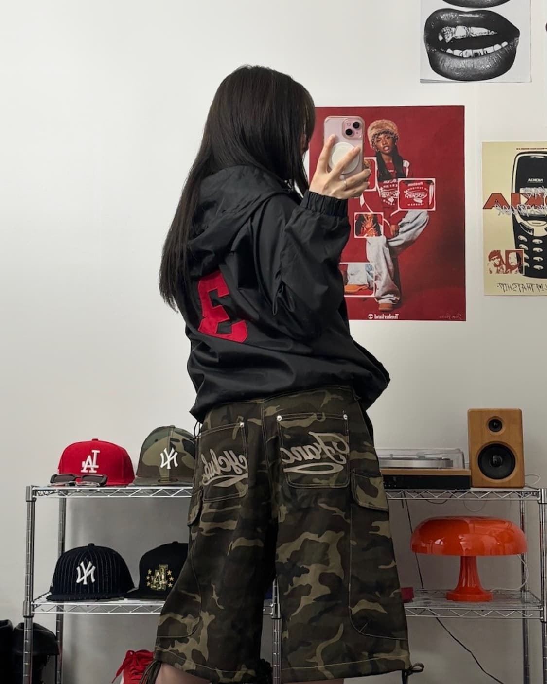 폴로 00s 빅포니 바람막이 후드 자켓 블랙 상품이미지3