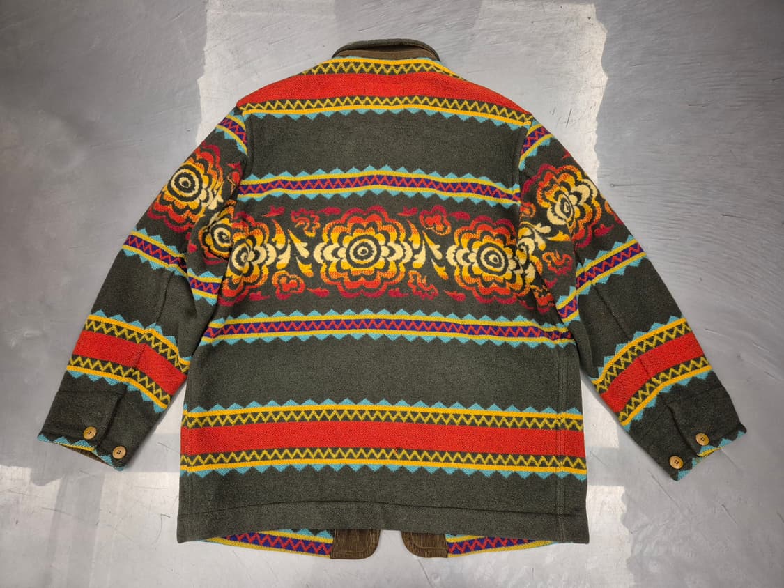 90s BENETTON 아즈텍 플라워 울 자켓 상품이미지2